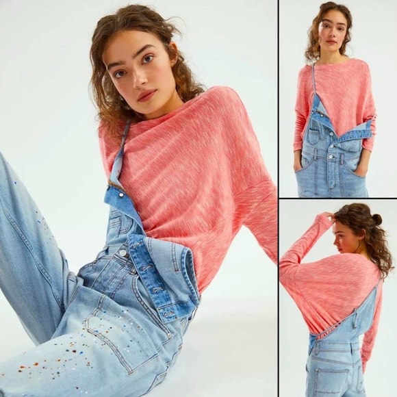 By Anthropologie Damiana Pullover Top Coral - Picture 2 of 14